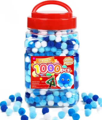IOOLEEM Multi-Colored Pom Poms 1000pcs 1cm Fuzzy Pompom Puff Balls Small Pom Pom Balls for DIY Arts Crafts Projects Festival & Party Decorations