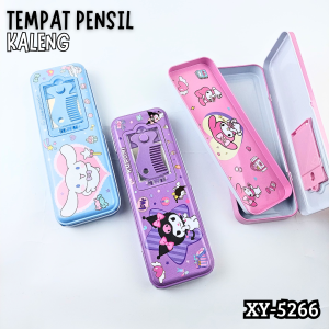 Tempat Pensil / Kotak Pensil Kaleng Set Motif Funcy / Tempat Pensil Kaleng Satu Set