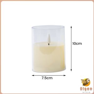 Digeo LED Electronic Candle Glass Cup Candles for Wedding Party Christmas
