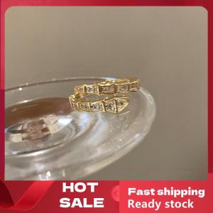 🚚【Local Express Delivery】🚚 Light Luxury Crystal Snake Shape Ring For Women Girl Exquisite Shiny Zircon Opening Adjustable Finger Ring Wedding Jewelry Gifts