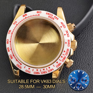 new 39.3mm Case Slivey Stainless Steel case fit VK63 VK63A movement Case Sapphire Crystal Glass case Watch Box high-quality