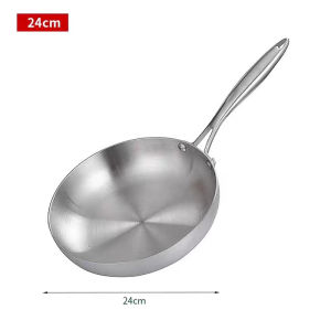 【Ready Stock】Frying Pan Uncoated Frying Pan 316 Stainless Steel Frying Pan Gas Stove Induction Cooker Electric Stove