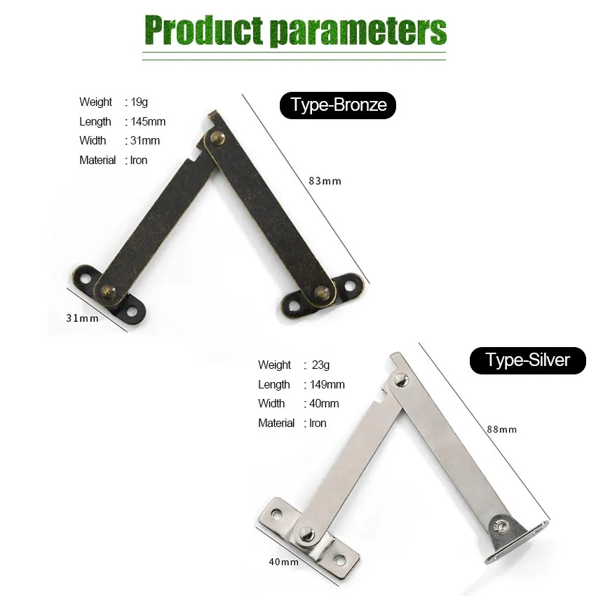 Lid Support Hinges Stay Antique Bronze Iron Decor Hinge Box