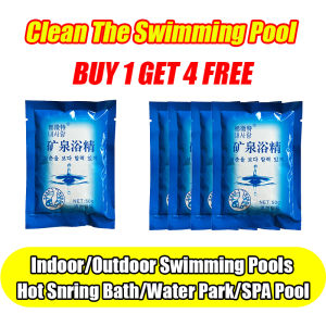 【Buy 1 Take 4】 Water Turns Blue Chlorine for Swimming Pool Algaecide for Swimming Pool Pools Spa Cleaning Natural Minerals Sterilization Rate 99.99%