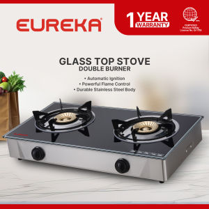 Eureka Glass Double Burner EGS GDP - Black