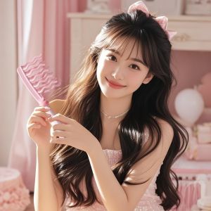 NOBLELUX Double Row Perm Hair Comb Big Teeth Fluffy Hairdressing Double Row Comb Professional Tool Portable Wide Toothed Comb Women Hair Care