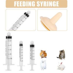 Pet Feeding Syringe Set Cat Feeding Miracle Nipple Mini Cat Silicone Feeding Pacifiers for Newborn Kittens Puppies Rabbits Small Animals