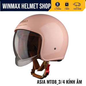 ASIA HELMET Mũ Bảo Hiểm ASIA 3/4 Đầu MT 08K Đi Xe Máy Kính Âm Thương Hiệu Chính Hãng BH 12 Tháng