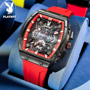 100% ของแท้ PLAYBOY นาฬิกาผู้ชาย กันน้ำ ของแท้ใหม่2025 สายสแตนเลส แฟชั่น โครโนกราฟ casual ปฏิทิน ส่องสว่าง นาฬิกา ประกัน 1 ปี