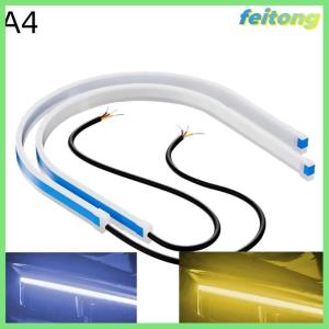 【feitong】🚕🚕【HOT SALE】 2pcs 30cm Xe DRL linh hoạt không thấm nước Đèn pha LED Strip phổ tự động đèn pha lần lượt tín hiệu màu vàng phanh dòng chảy đèn