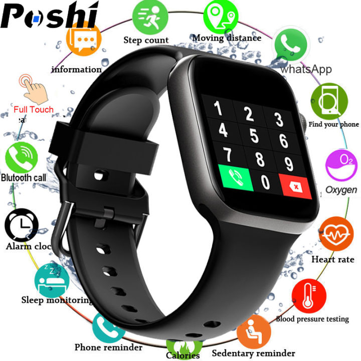 POSHI New Bluetooth Call Smart Watch Men Sports Watches Digital Touch Screen Fitness Tracker Women Heart Rate Monitoring Waterproof Jam Tangan Lelaki Pintar Lazada Singapore