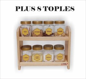 TEMPAT BUMBU DAPUR ESTETIK PLUS TOPLES/RAK BUMBU DAPUR SERBAGUNA