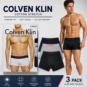 Men’s underwear (1box 3pices black/gray/blue). Fabric Material 95% Cotton 5% Spandex .size - (S sampai XXL) Boxer