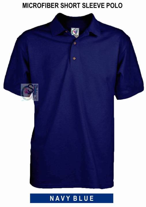 NAVY BLUE] Microfiber caller Neck Short sleeve Plain polo t shirt