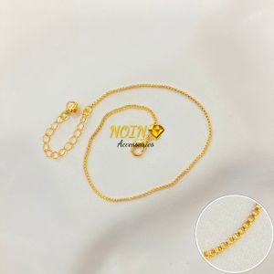 Gelang Kaki Italy Biasa Lapis Emas Aksesoris Perhiasan Fashion GLK11
