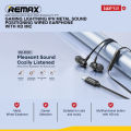 [Remax Audio] RM-610D Series Type-C/iPhone Wired Earphone with 3D Surround & Noise Isolating Mic, Metal Build for Mobile Game/Call. 