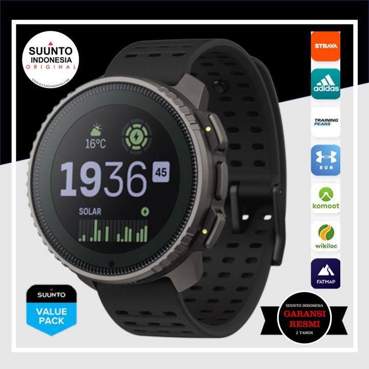 SUUNTO VERTICAL TITANIUM SOLAR BLACK ORIGINAL GARANSI RESMI