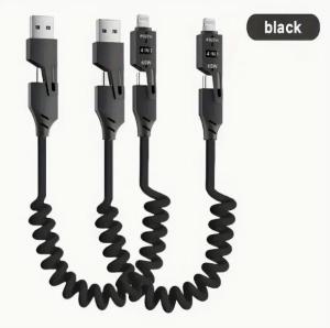 2pcs* 4 in 1 65W Charging Cable Multi Port USB Type C Fast Charging Data Cable For iPhone 16 15 14 13 Xiaomi Samsung