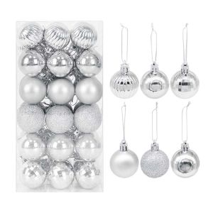 CNAIFE2 Lễ hội Năm mới 36 chiếc dây chuyền Giáng sinh Long lanh Quả bóng Đồ trang trí thả cho cây thông Noel Đồ dùng dự tiệc Đồ trang trí Giáng sinh Trang trí nhà cửa Đồ trang trí trên cây Giáng sinh Quả bóng cây thông Noel