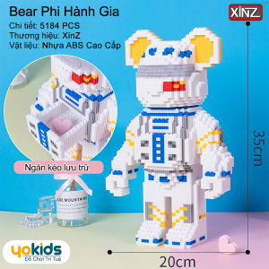 Mô hình lắp ráp Gấu BearBrick 35cm Có Ngăn Kéo YOKIDS Mảnh Ghép Gai Hãng Xinz | Jinx Ô Chữ Love Sáng Tạo - Shop YOKIDS