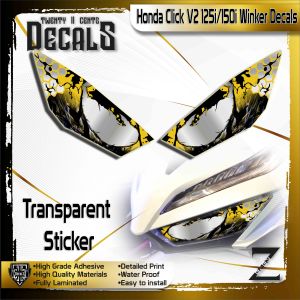 Honda click 125 150 v2 v3 Transparent winker eye High-Quality Decals and Stickers (venom eye)