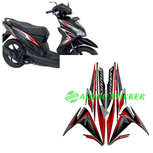 STIKER STRIPING LIST LES BODY MOTOR VARIO CW 110 FI 2014 FULL HITAM 1SET STANDAR