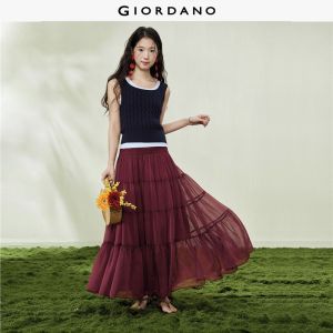 GIORDANO Women Skirt Moderate Thickness Skirt Non-Elastic Skirt Woven Fabric Skirt 18466802