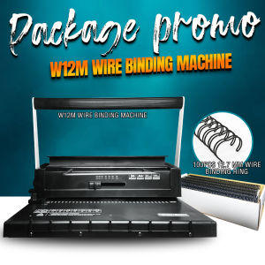 Printing View - Promo Package Wire Binding Machine Q-W12M 3:1 Pitch A4 Size + 12.7mm Double Wire Ring + A4 Frosted PP
