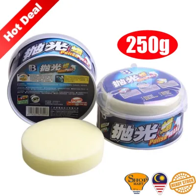 Car Polish Wax 250G Remove Dirty Mark Stain Car Coating Waxing Paint Coating Care with Sponge Pads Restore Renew Refurbish Car Paint Protection