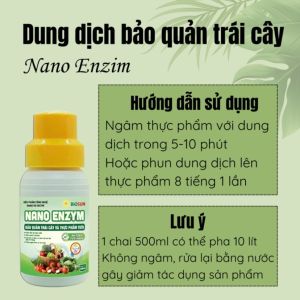 Nano Enzym BIOSUN 500ml | Dung Dịch Ngâm Xịt Bảo Quản Rau Củ Trái Cây Nano Chitosan Giữ Tươi An Toàn