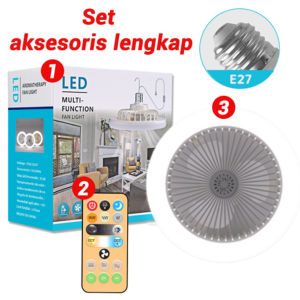 Epic Finds Kipas Angin Plafon Wangi Multifungsi Dengan Lampu 30W Arah Dapat Disesuaikan E27 Fans Bohlam LED