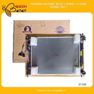 QUEENBEE 21143 Hyundai Accent Blue 1.4 1.6 CRDI Diesel 2011 Radiator Assembly A/T 480x383x26mm 253101R350 (Polar)