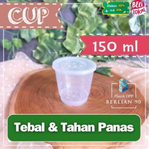 Cup pudding 150 + tutup thinwall cup wadah sambal cup jelly isi 25 pcs