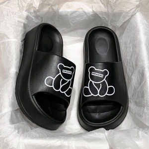 [Free Shipping] WomenS High-Heeled Sandals Fashionable And Versatile For Summer With A Soft EVA Sole And Non-Slip Design Perfect For Outdoor Wear Bear-Themed Thick-Soled Sandals