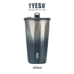 Tyeso TS-8848 Tumbler Gelas Kopi Gradasi Portable 600ml Stainless Steel Free Sedotan  Original Resmi