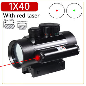 【Shipping From Philippines/COD】100% Original Tactical 1x40RD Red Dot Sight Scope Red Green Dot Reflex Sight with Red Laser Optical Scope for 11mm/20mm Rail Mount