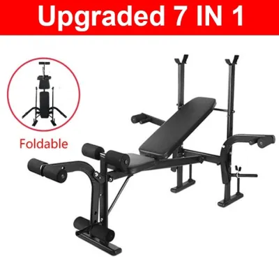 Adjustable Bench Press 12 in 1 Multifunctional Weightlifting Bed Foldable Dumbbell Bench for Home Gym Full Body Fitness Training Equipment
