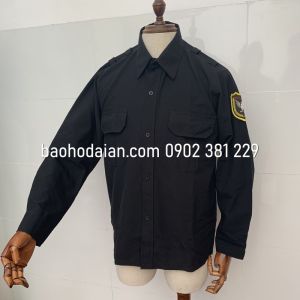 Áo bảo vệ vệ sĩ màu đen dài tay vải kate ford logo tay