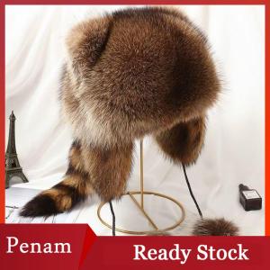 [PAM] Dễ Thương Raccoon Đuôi Sang Trọng Cap Phụ Nữ Mùa Đông Windproof Dày Ấm Tai Thời Trang Ngoài Trời Tai Flaps Máy Bay Ném Bom Hat Nga Hat