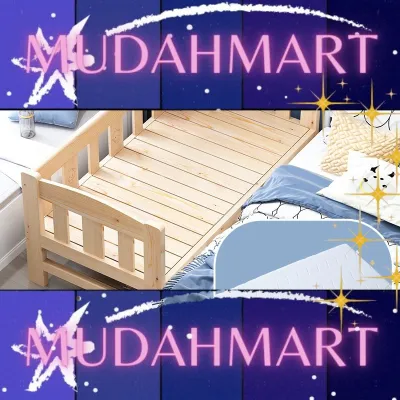Solid wood childrens bed with guardrail single bed boy girl baby baby widening splicing bed kindergarten child bed