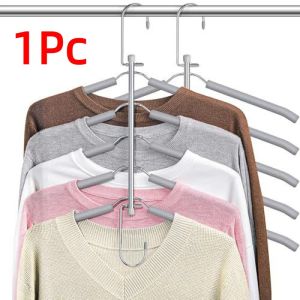 LIUJIR 5 in 1 Multi-Layer Hanger Heavy-Duty Traceless Space Saving Hanger Garment Organizer Durable Non-Slip Clothes Rack Household
