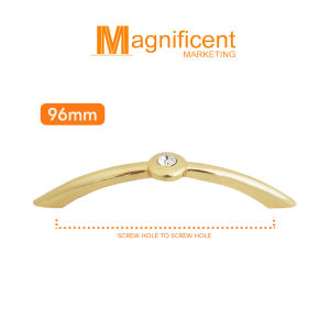 Brass Gold Crystal Diamond Cabinet Pull Handle 96mm