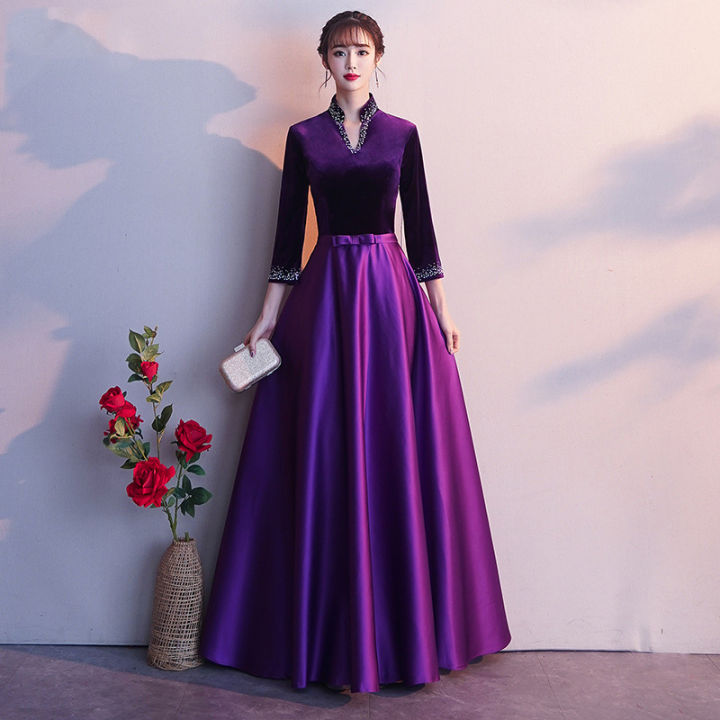 Purple Simple Design Of Long Gown Shop Tillandsia Purple