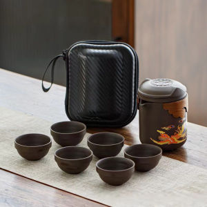 Tea Set Travel Outdoor Home Office High Temperature Color Changing Large Capacity/Portable Teapot Cup Tray/Quick Drink/Camping Gift