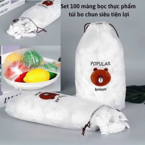 Combo 500 Miếng Màng Bọc Thực Phẩm Co Giãn – Túi Zip Gấu – Đậy Bát Đĩa Đa Năng