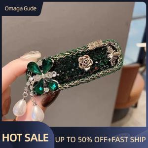 Omaga Classical Purple Butterfly Tassel Hair Clip Elegant Ethnic Style Hair Hoop Headdress Retro Chinese Style Side Clip Party