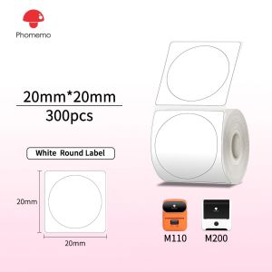 สติกเกอร์ฉลากกลมแบบมีกาวในตัวสำหรับเครื่องพิมพ์ความร้อนขนาดเล็ก Phomemo M110/M221/M220/M120/M200/M110S/M120