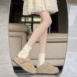Free Shipping 2026 Spring And Summer Thick-Soled Height-Increasing WomenS Slip-On Sandals With A Retro Pinecone Design And A Closed-Toe Style