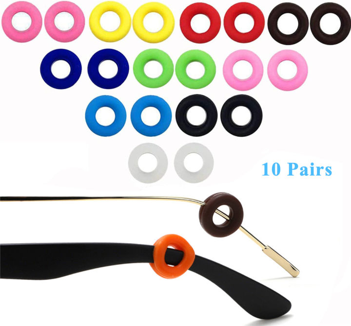 10 pair Soft Silicone Eyeglass Sleeve Retainer Comfort AntiSlip Temple