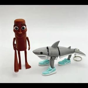 Fun Tralalero Tralala Keychain Tungtungtungsahur Figure Desktop Decoration Articulated Ornament 3D Printed Toy Mothers Day Gift